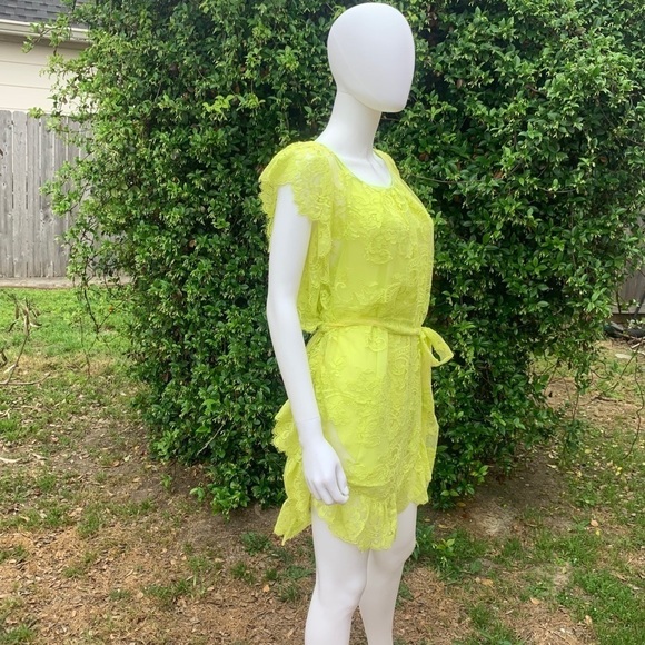 💋NWOT JENS Pirate Booty Key Lime 2 Pc Sheer Lace CoverUp/Dress - Picture 4 of 16